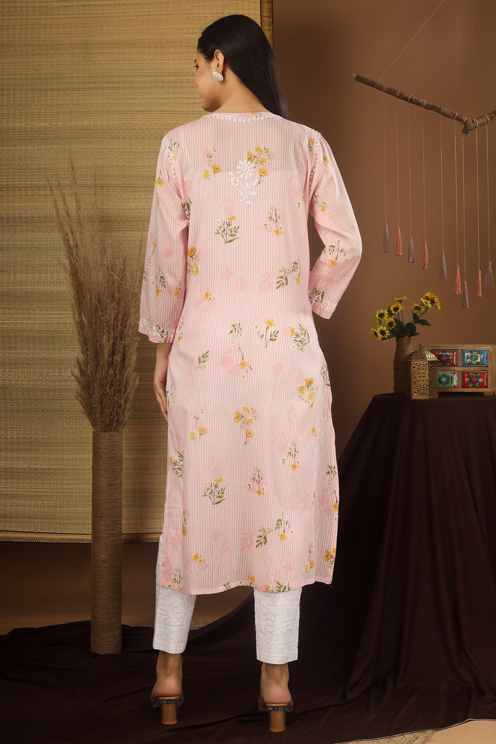 Sofia Modal Printed Hand Embroidered Kurta