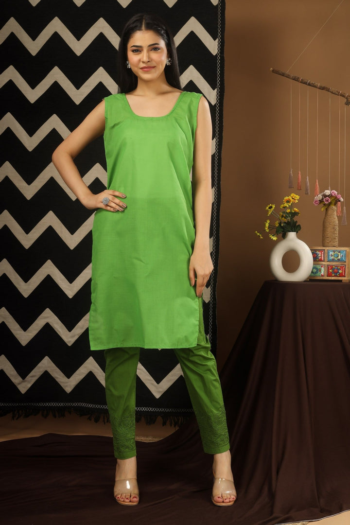 Kashmiri Embroidered Kurta - Ksona | Elegant Hand - Embroidered Cotton Kurta Set with Plazo and Dupatta, Perfect for Festive Occasions | Customized Kashmiri Embroidered Kurta Set