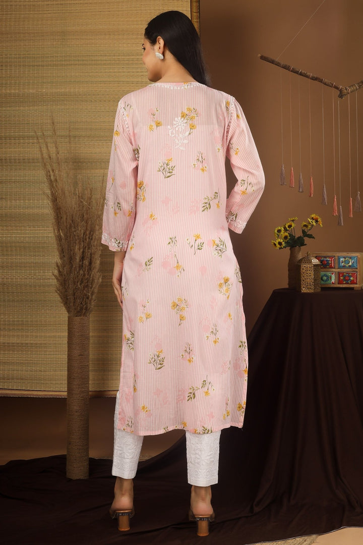 Kashmiri Embroidered Kurta - Ksona | Elegant Hand - Embroidered Cotton Kurta Set with Plazo and Dupatta, Perfect for Festive Occasions | Customized Kashmiri Embroidered Kurta Set