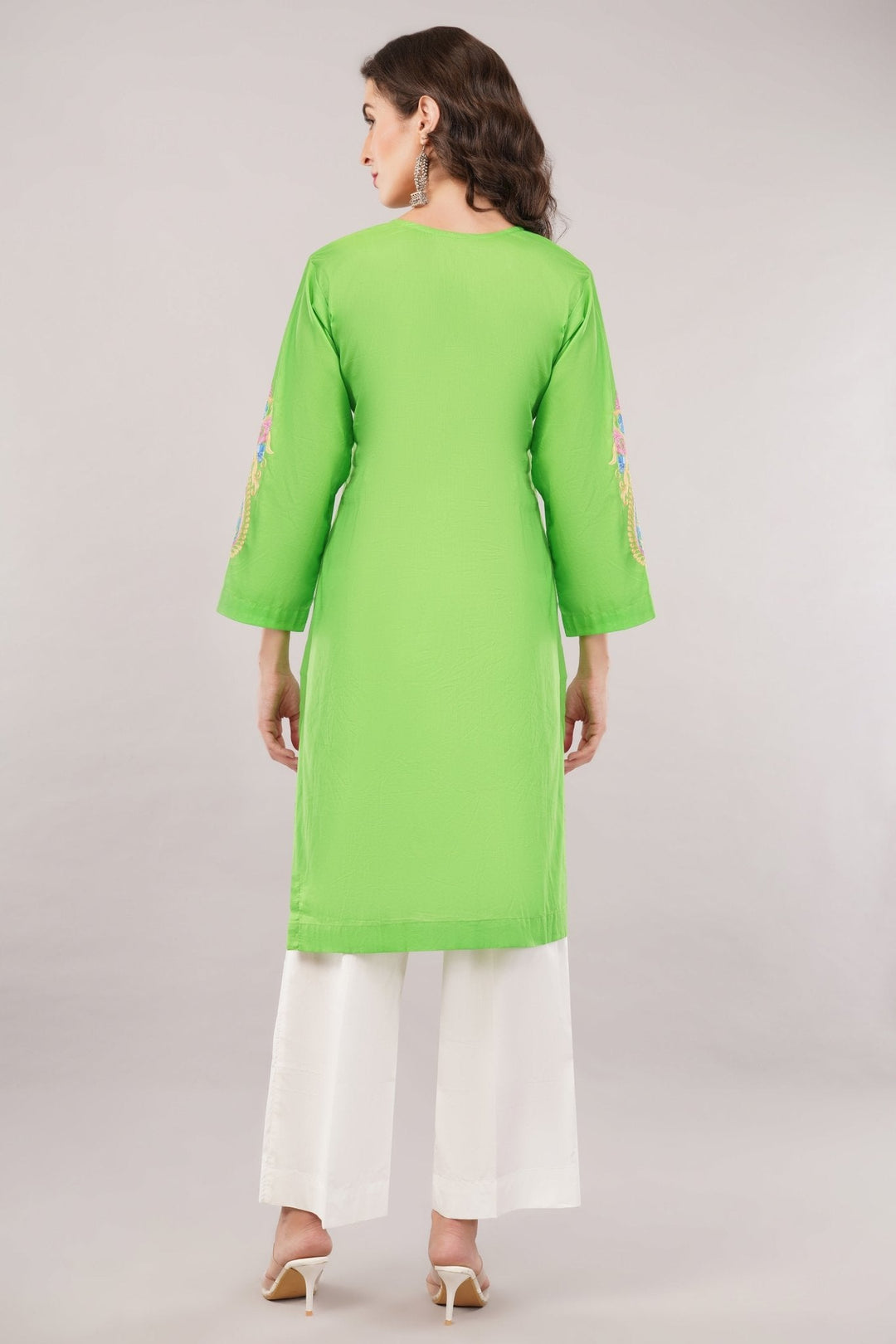 Women’s Kurta | Silk Thread Embroidery | Bell Sleeves Kurti | Summer Wear