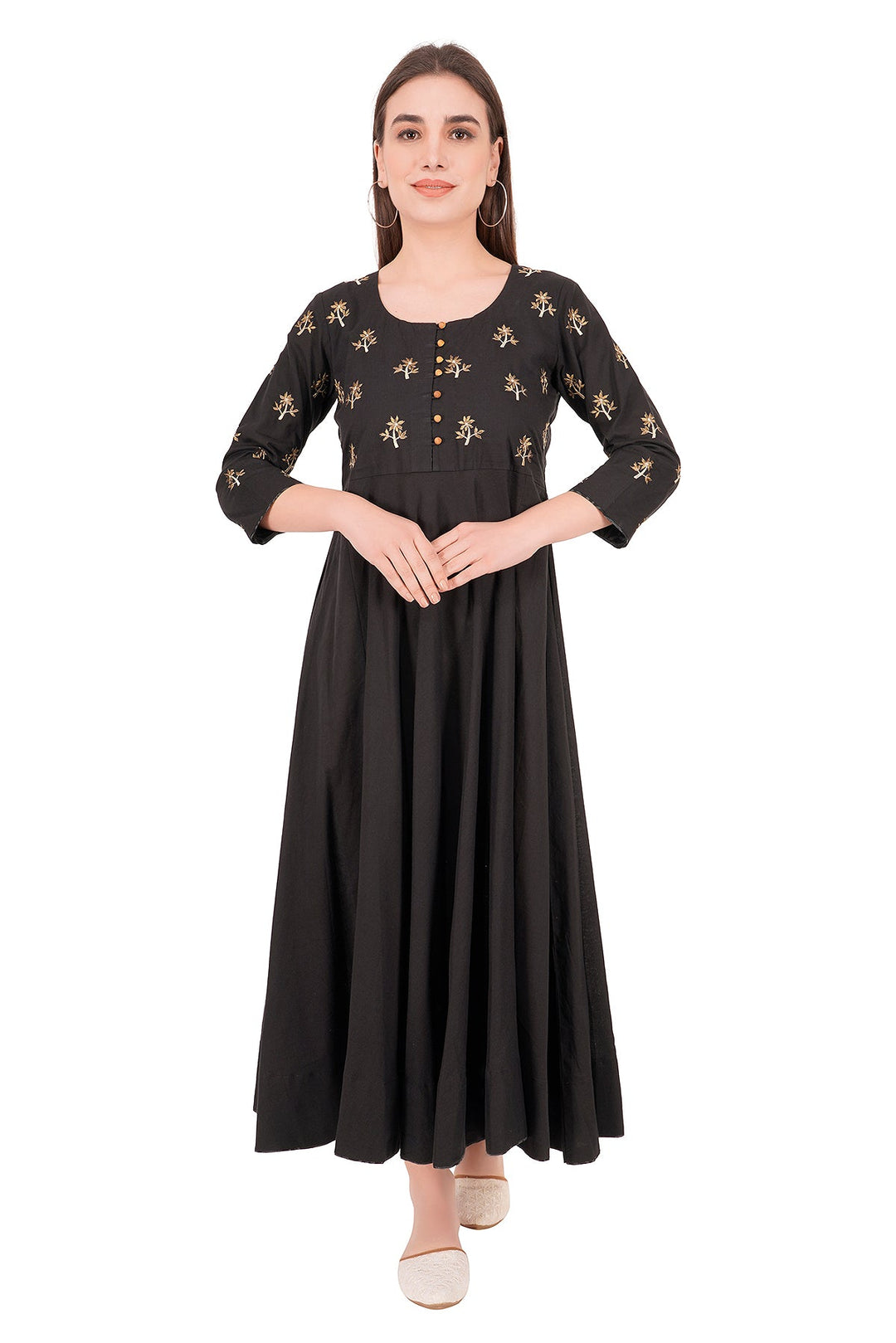 Kashmiri Embroidered Kurta - Ksona | Elegant Hand - Embroidered Cotton Kurta Set with Plazo and Dupatta, Perfect for Festive Occasions | Customized Kashmiri Embroidered Kurta Set