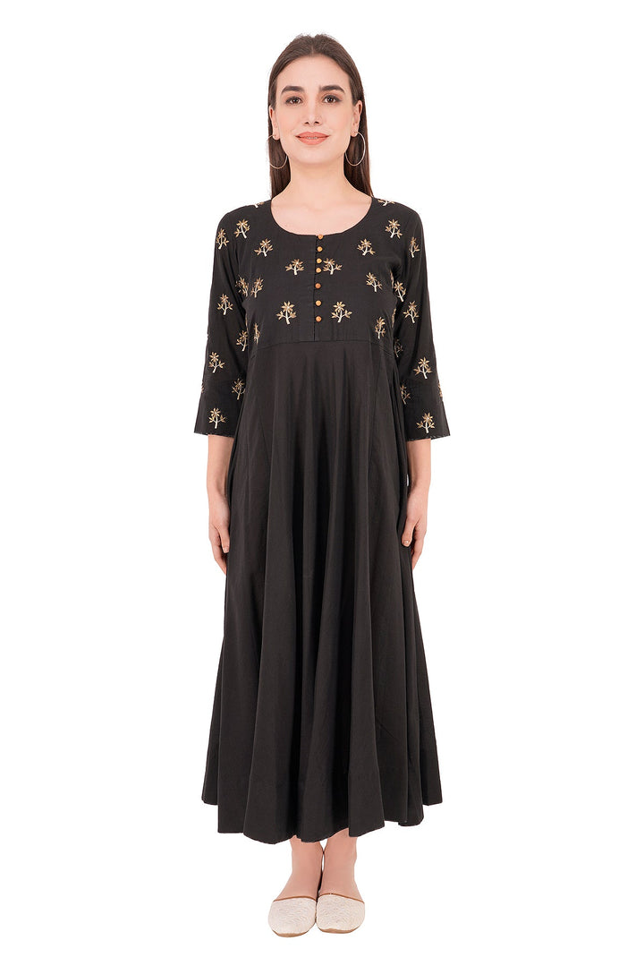 Kashmiri Embroidered Kurta - Ksona | Elegant Hand - Embroidered Cotton Kurta Set with Plazo and Dupatta, Perfect for Festive Occasions | Customized Kashmiri Embroidered Kurta Set