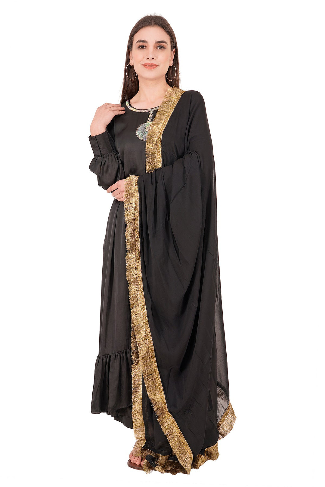 Kashmiri Embroidered Kurta - Ksona | Elegant Hand - Embroidered Cotton Kurta Set with Plazo and Dupatta, Perfect for Festive Occasions | Customized Kashmiri Embroidered Kurta Set