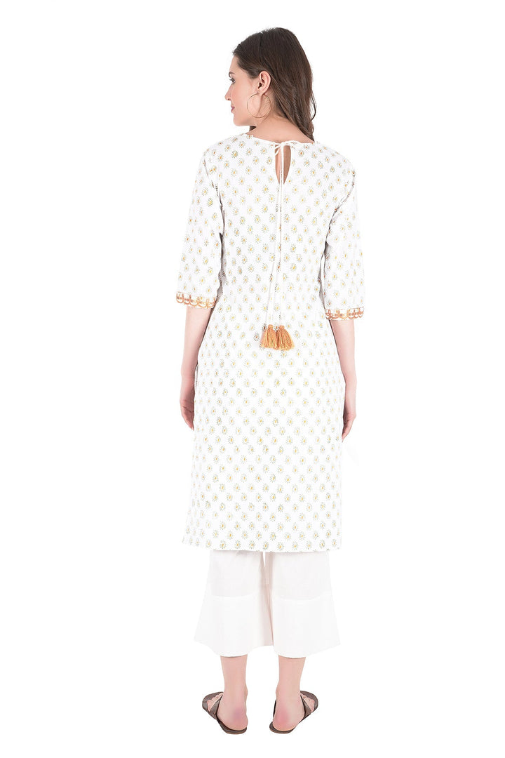 Kashmiri Embroidered Kurta - Ksona | Elegant Hand - Embroidered Cotton Kurta Set with Plazo and Dupatta, Perfect for Festive Occasions | Customized Kashmiri Embroidered Kurta Set