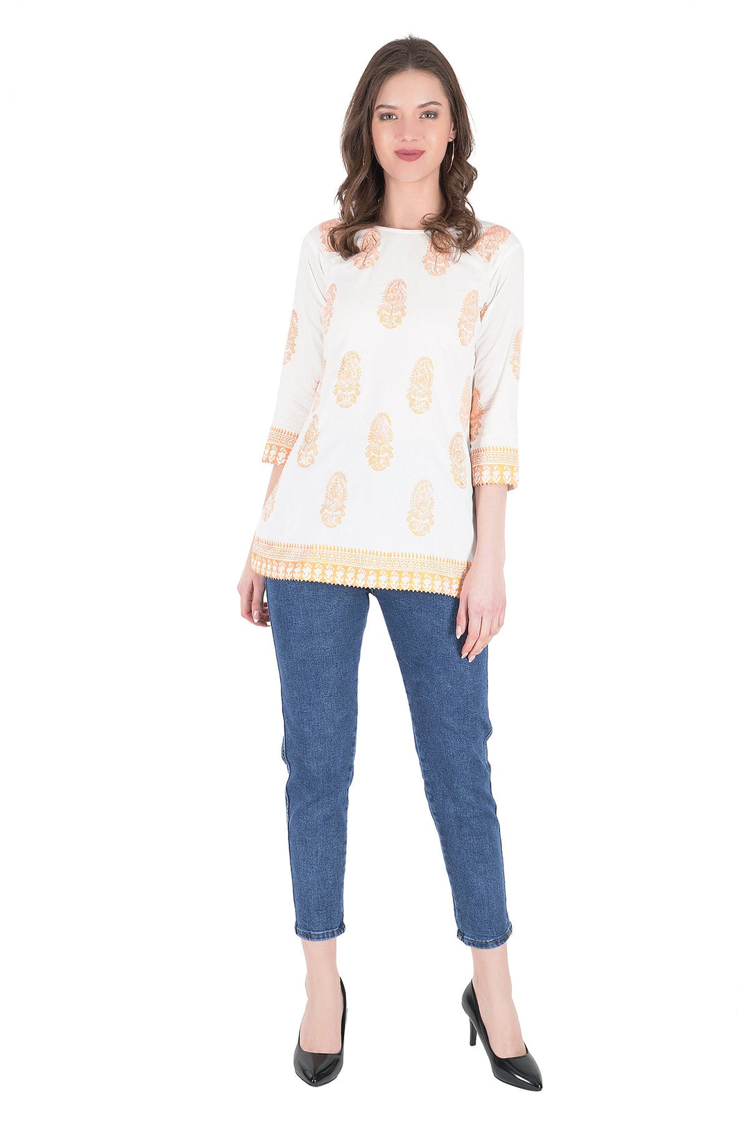 Kashmiri Embroidered Kurta - Ksona | Elegant Hand - Embroidered Cotton Kurta Set with Plazo and Dupatta, Perfect for Festive Occasions | Customized Kashmiri Embroidered Kurta Set