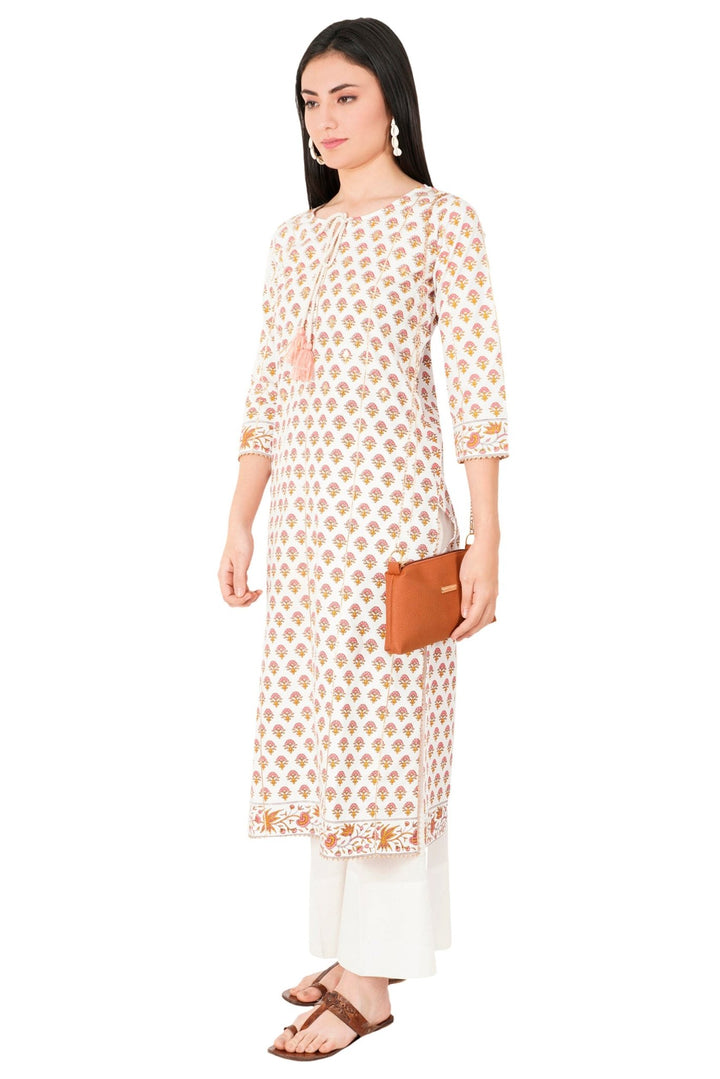 Kashmiri Embroidered Kurta - Ksona | Elegant Hand - Embroidered Cotton Kurta Set with Plazo and Dupatta, Perfect for Festive Occasions | Customized Kashmiri Embroidered Kurta Set