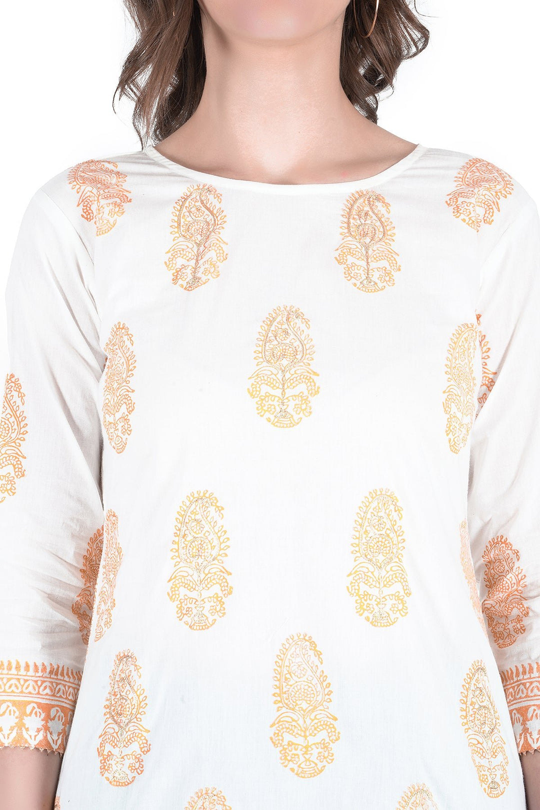Kashmiri Embroidered Kurta - Ksona | Elegant Hand - Embroidered Cotton Kurta Set with Plazo and Dupatta, Perfect for Festive Occasions | Customized Kashmiri Embroidered Kurta Set