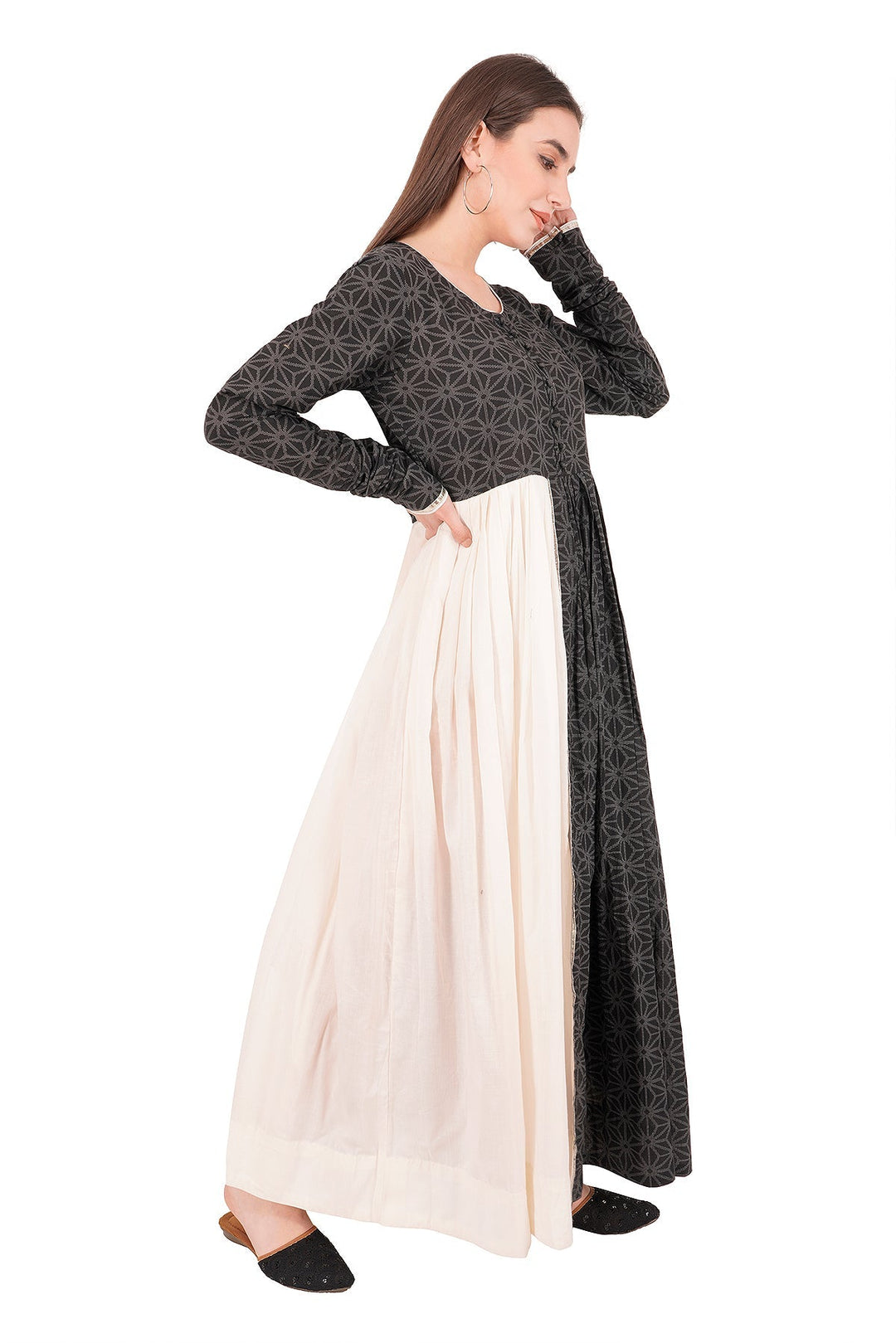 Kashmiri Embroidered Kurta - Ksona | Elegant Hand - Embroidered Cotton Kurta Set with Plazo and Dupatta, Perfect for Festive Occasions | Customized Kashmiri Embroidered Kurta Set