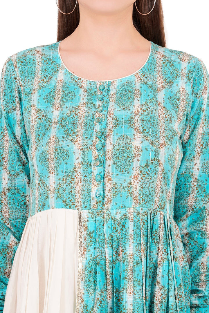 Kashmiri Embroidered Kurta - Ksona | Elegant Hand - Embroidered Cotton Kurta Set with Plazo and Dupatta, Perfect for Festive Occasions | Customized Kashmiri Embroidered Kurta Set