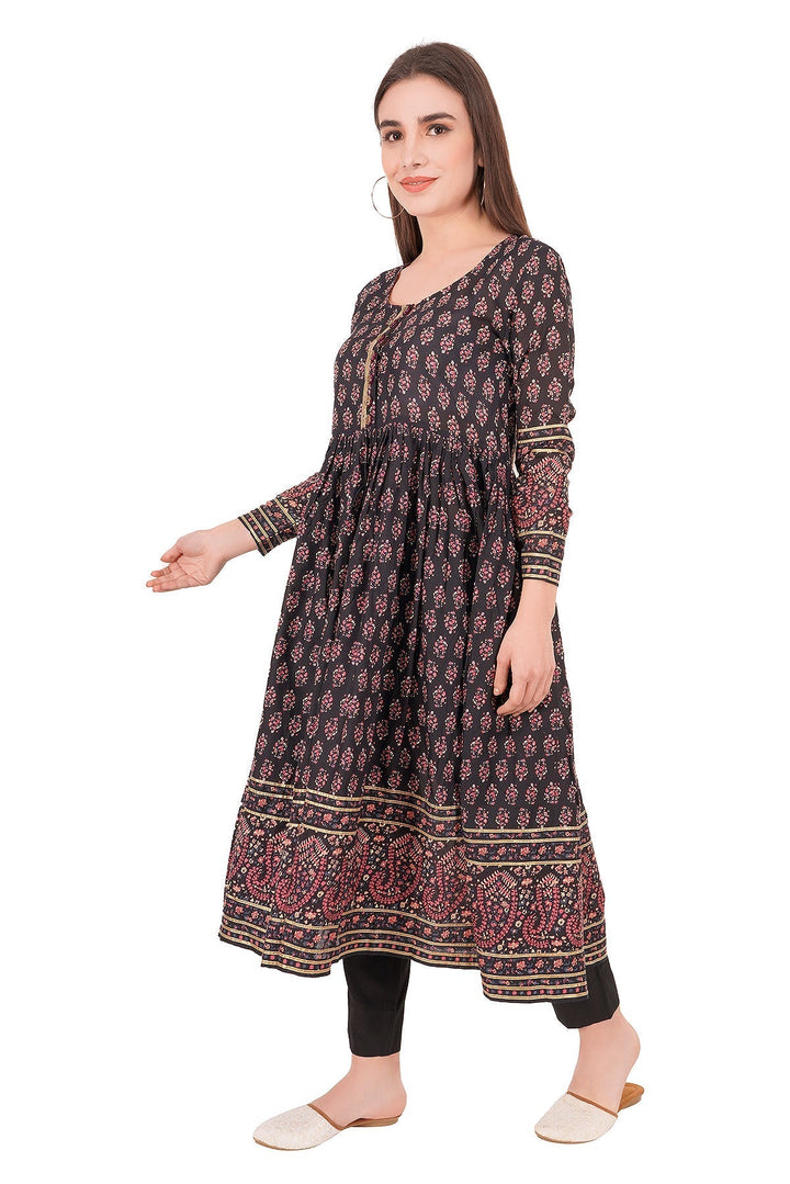 Kashmiri Embroidered Kurta - Ksona | Elegant Hand - Embroidered Cotton Kurta Set with Plazo and Dupatta, Perfect for Festive Occasions | Customized Kashmiri Embroidered Kurta Set