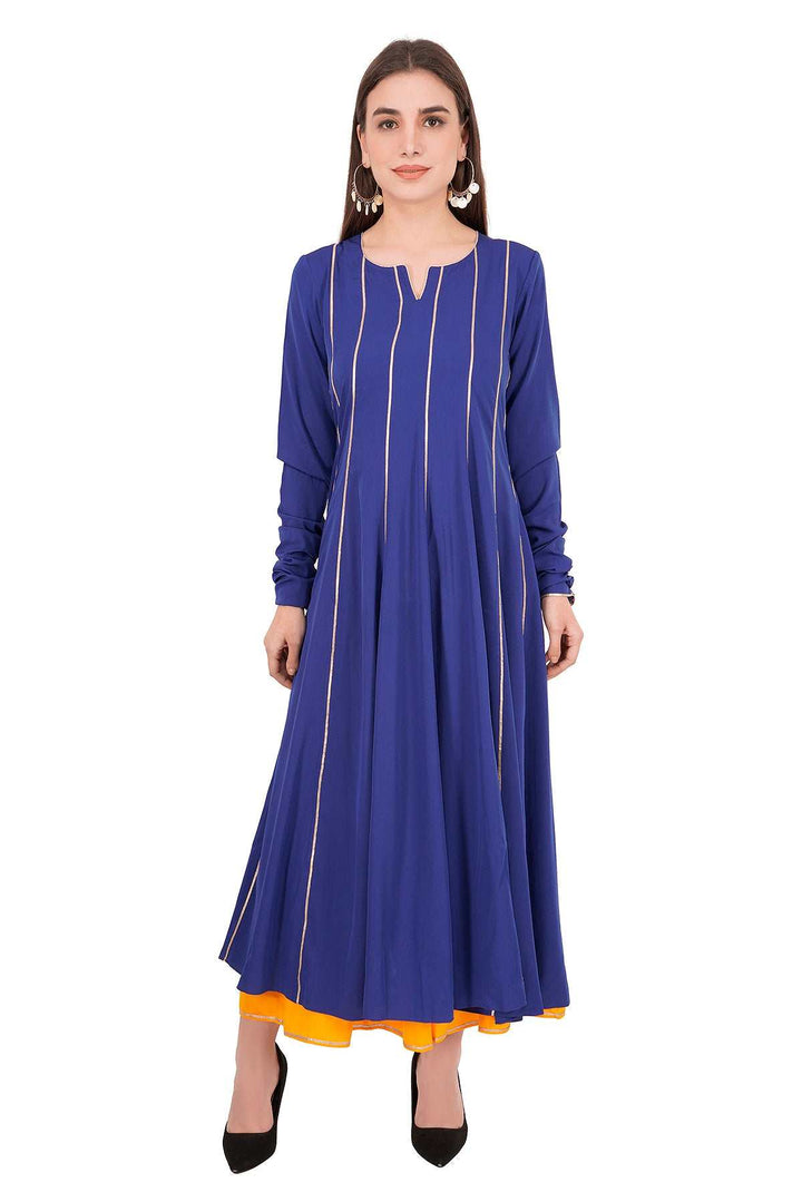 Kashmiri Embroidered Kurta - Ksona | Elegant Hand - Embroidered Cotton Kurta Set with Plazo and Dupatta, Perfect for Festive Occasions | Customized Kashmiri Embroidered Kurta Set