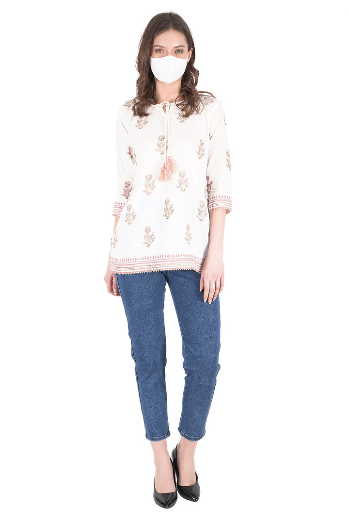 Kashmiri Embroidered Kurta - Ksona | Elegant Hand - Embroidered Cotton Kurta Set with Plazo and Dupatta, Perfect for Festive Occasions | Customized Kashmiri Embroidered Kurta Set