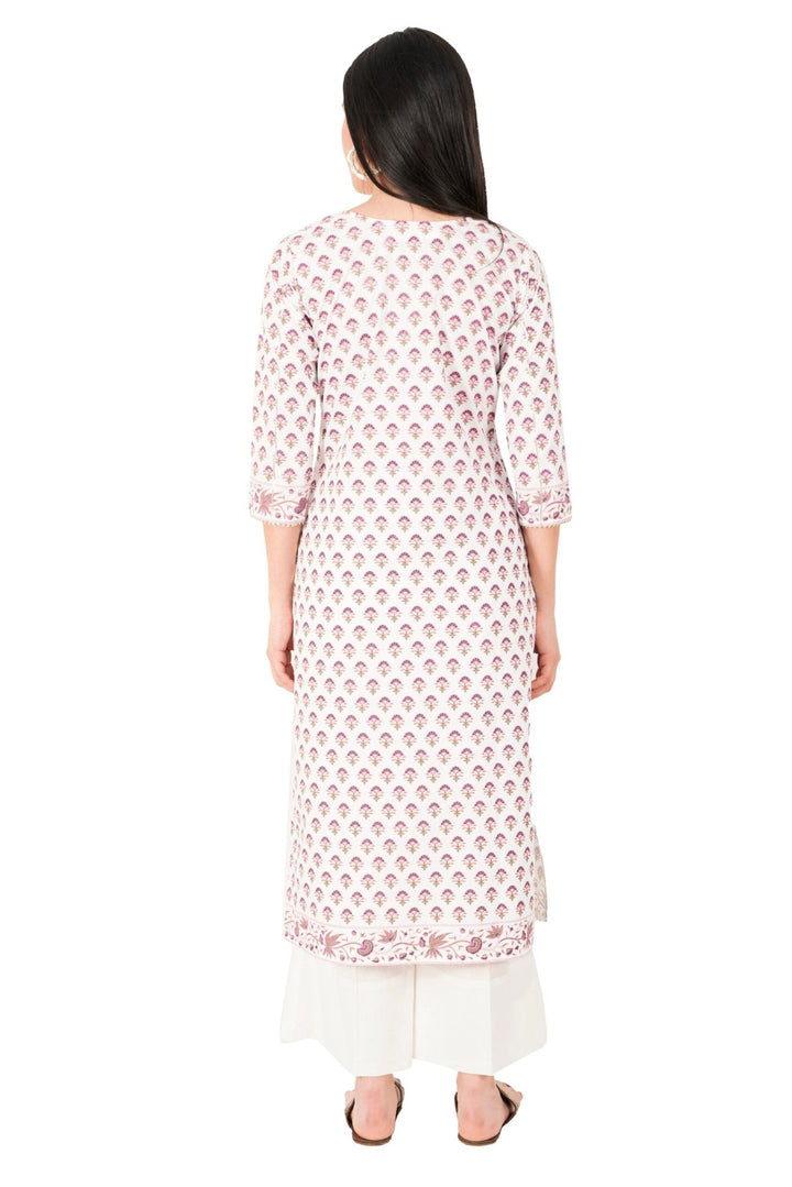 Kashmiri Embroidered Kurta - Ksona | Elegant Hand - Embroidered Cotton Kurta Set with Plazo and Dupatta, Perfect for Festive Occasions | Customized Kashmiri Embroidered Kurta Set