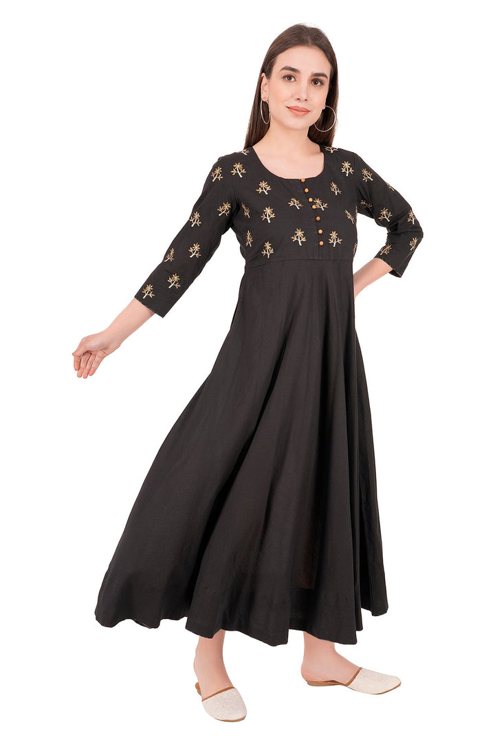 Kashmiri Embroidered Kurta - Ksona | Elegant Hand - Embroidered Cotton Kurta Set with Plazo and Dupatta, Perfect for Festive Occasions | Customized Kashmiri Embroidered Kurta Set