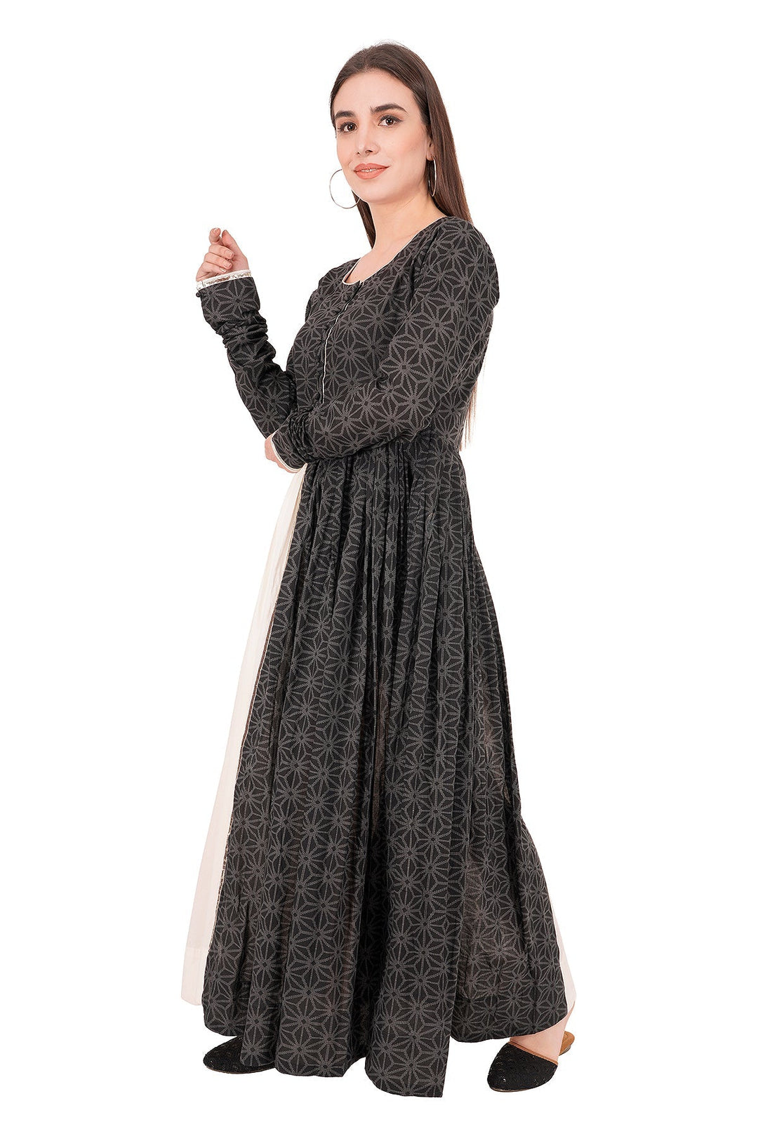Kashmiri Embroidered Kurta - Ksona | Elegant Hand - Embroidered Cotton Kurta Set with Plazo and Dupatta, Perfect for Festive Occasions | Customized Kashmiri Embroidered Kurta Set