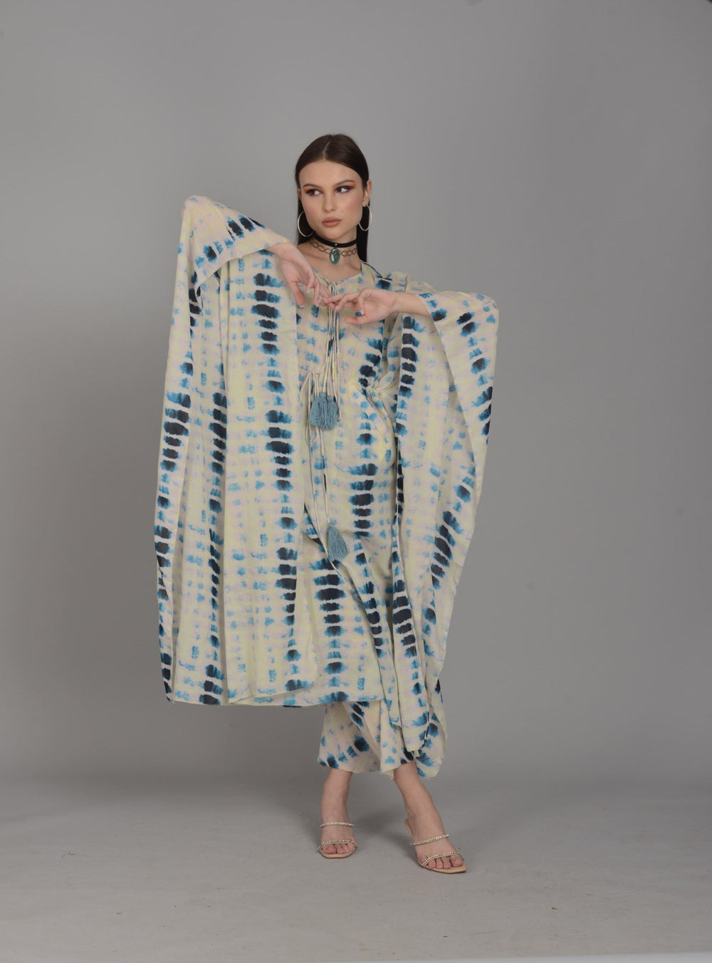Kashmiri Embroidered Kurta - Ksona | Elegant Hand - Embroidered Cotton Kurta Set with Plazo and Dupatta, Perfect for Festive Occasions | Customized Kashmiri Embroidered Kurta Set