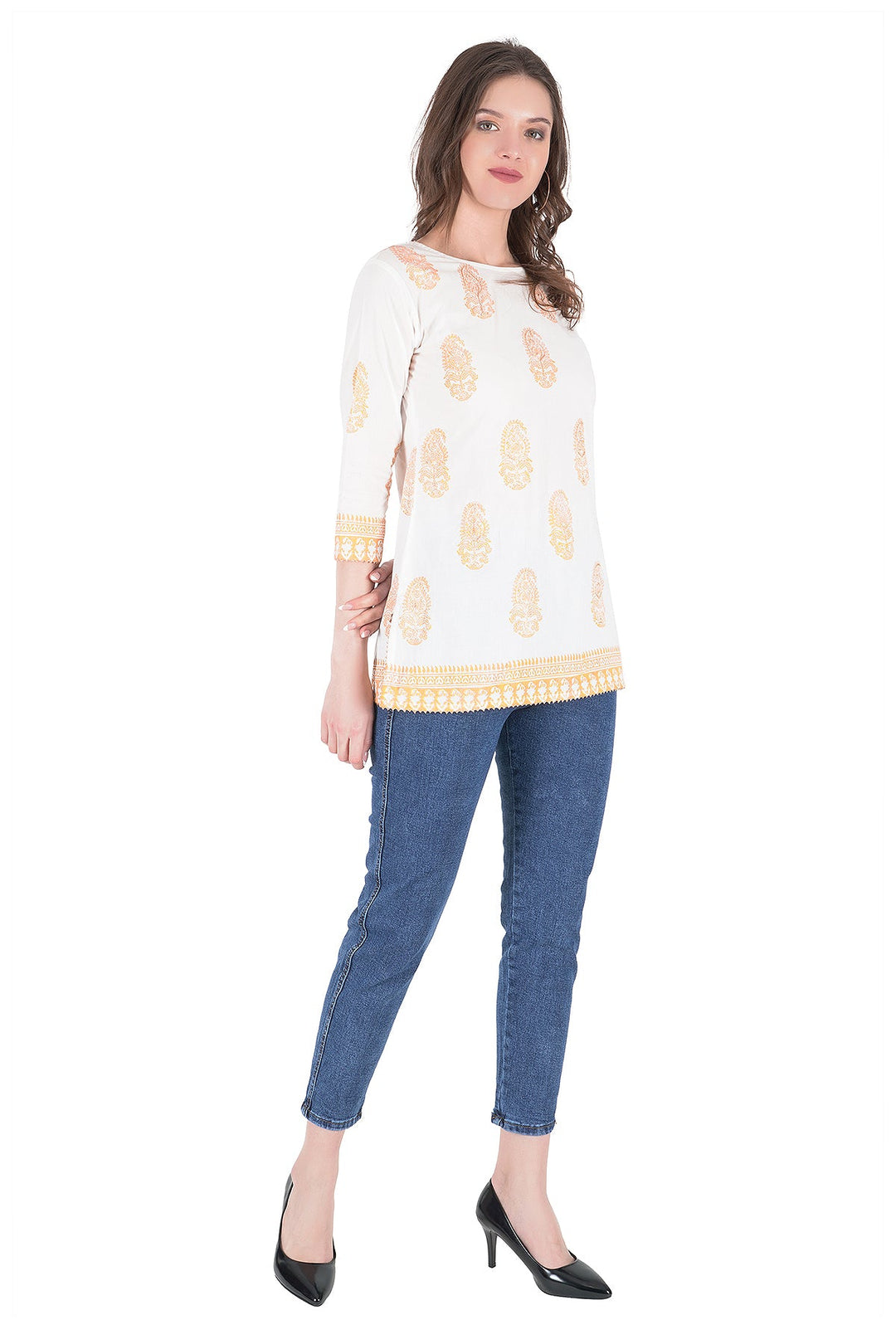 Kashmiri Embroidered Kurta - Ksona | Elegant Hand - Embroidered Cotton Kurta Set with Plazo and Dupatta, Perfect for Festive Occasions | Customized Kashmiri Embroidered Kurta Set