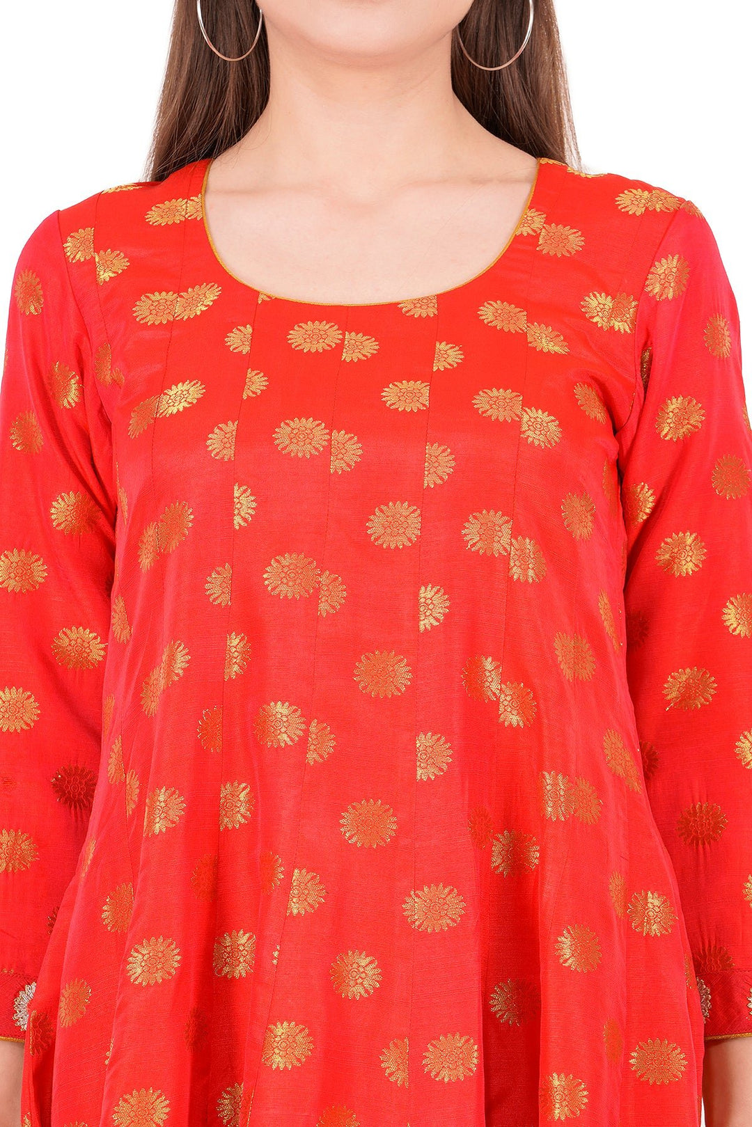 Kashmiri Embroidered Kurta - Ksona | Elegant Hand - Embroidered Cotton Kurta Set with Plazo and Dupatta, Perfect for Festive Occasions | Customized Kashmiri Embroidered Kurta Set