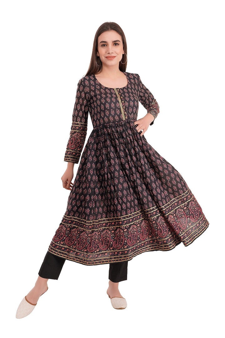 Kashmiri Embroidered Kurta - Ksona | Elegant Hand - Embroidered Cotton Kurta Set with Plazo and Dupatta, Perfect for Festive Occasions | Customized Kashmiri Embroidered Kurta Set