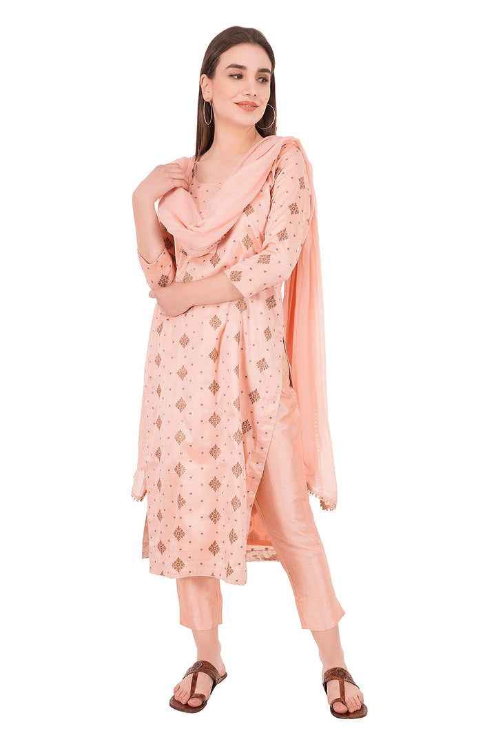 Kashmiri Embroidered Kurta - Ksona | Elegant Hand - Embroidered Cotton Kurta Set with Plazo and Dupatta, Perfect for Festive Occasions | Customized Kashmiri Embroidered Kurta Set