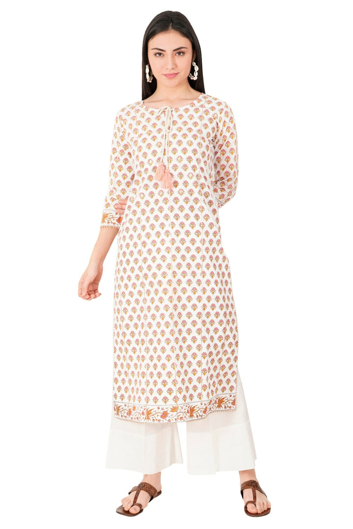 Kashmiri Embroidered Kurta - Ksona | Elegant Hand - Embroidered Cotton Kurta Set with Plazo and Dupatta, Perfect for Festive Occasions | Customized Kashmiri Embroidered Kurta Set