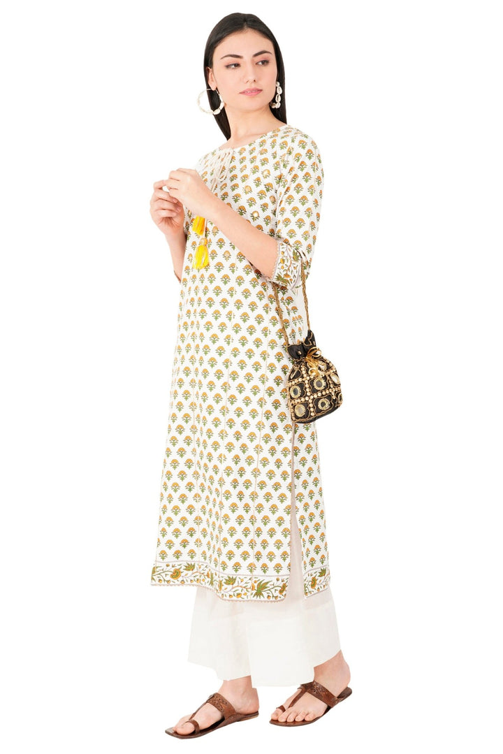 Kashmiri Embroidered Kurta - Ksona | Elegant Hand - Embroidered Cotton Kurta Set with Plazo and Dupatta, Perfect for Festive Occasions | Customized Kashmiri Embroidered Kurta Set