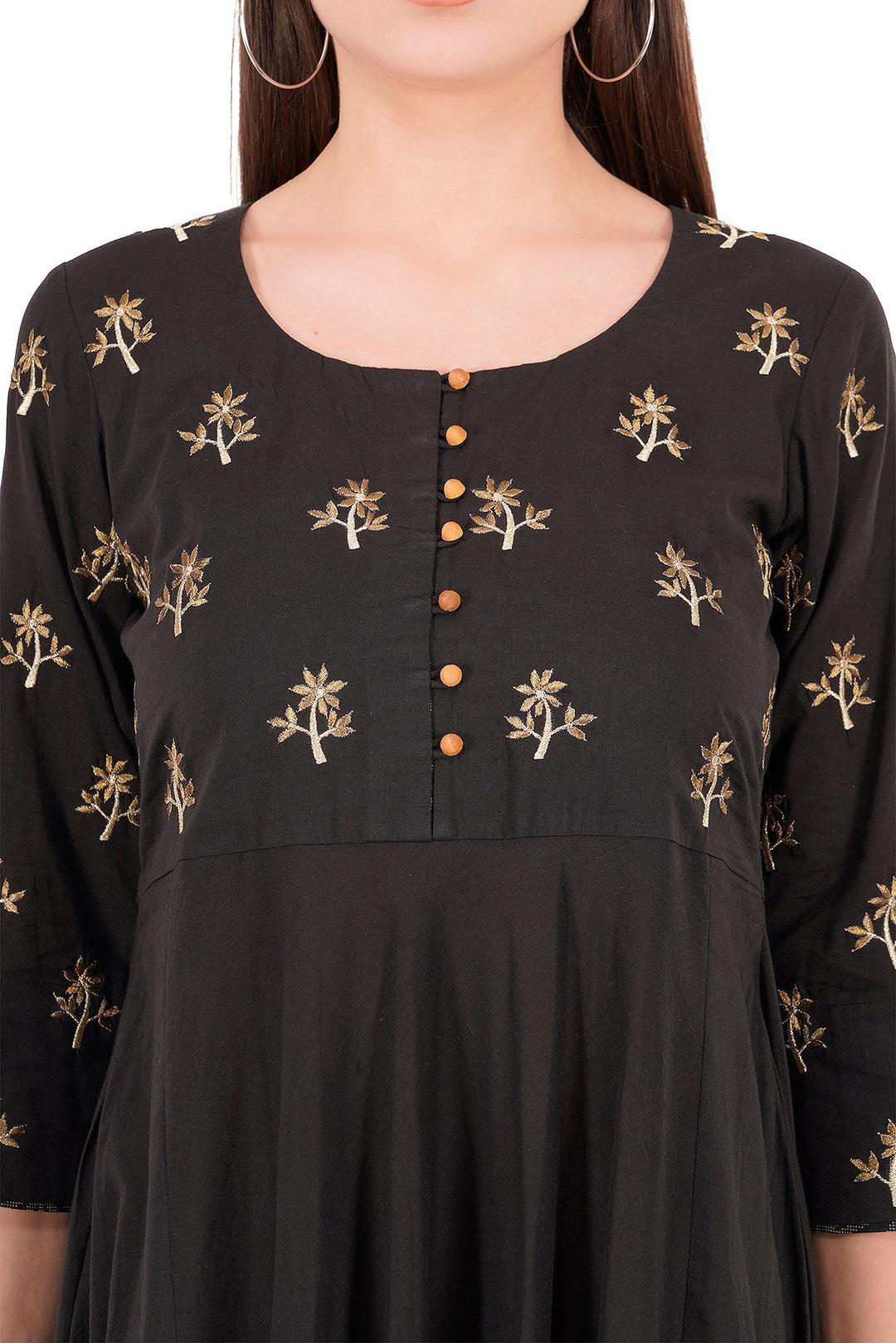 Kashmiri Embroidered Kurta - Ksona | Elegant Hand - Embroidered Cotton Kurta Set with Plazo and Dupatta, Perfect for Festive Occasions | Customized Kashmiri Embroidered Kurta Set