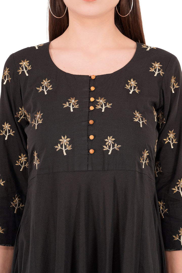 Kashmiri Embroidered Kurta - Ksona | Elegant Hand - Embroidered Cotton Kurta Set with Plazo and Dupatta, Perfect for Festive Occasions | Customized Kashmiri Embroidered Kurta Set