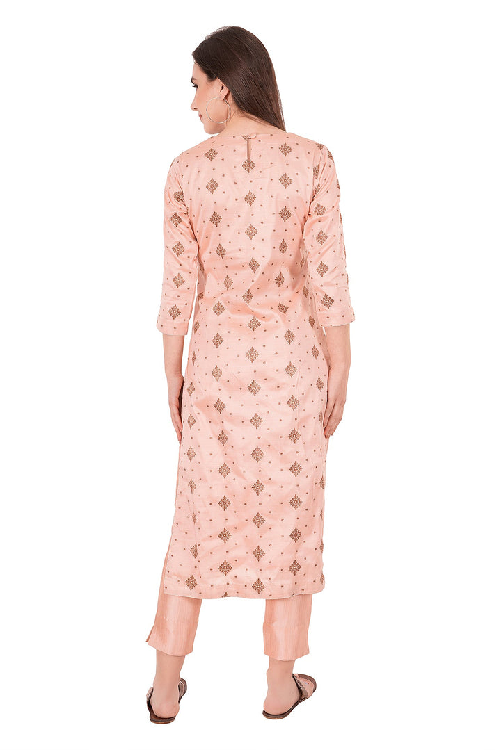 Kashmiri Embroidered Kurta - Ksona | Elegant Hand - Embroidered Cotton Kurta Set with Plazo and Dupatta, Perfect for Festive Occasions | Customized Kashmiri Embroidered Kurta Set