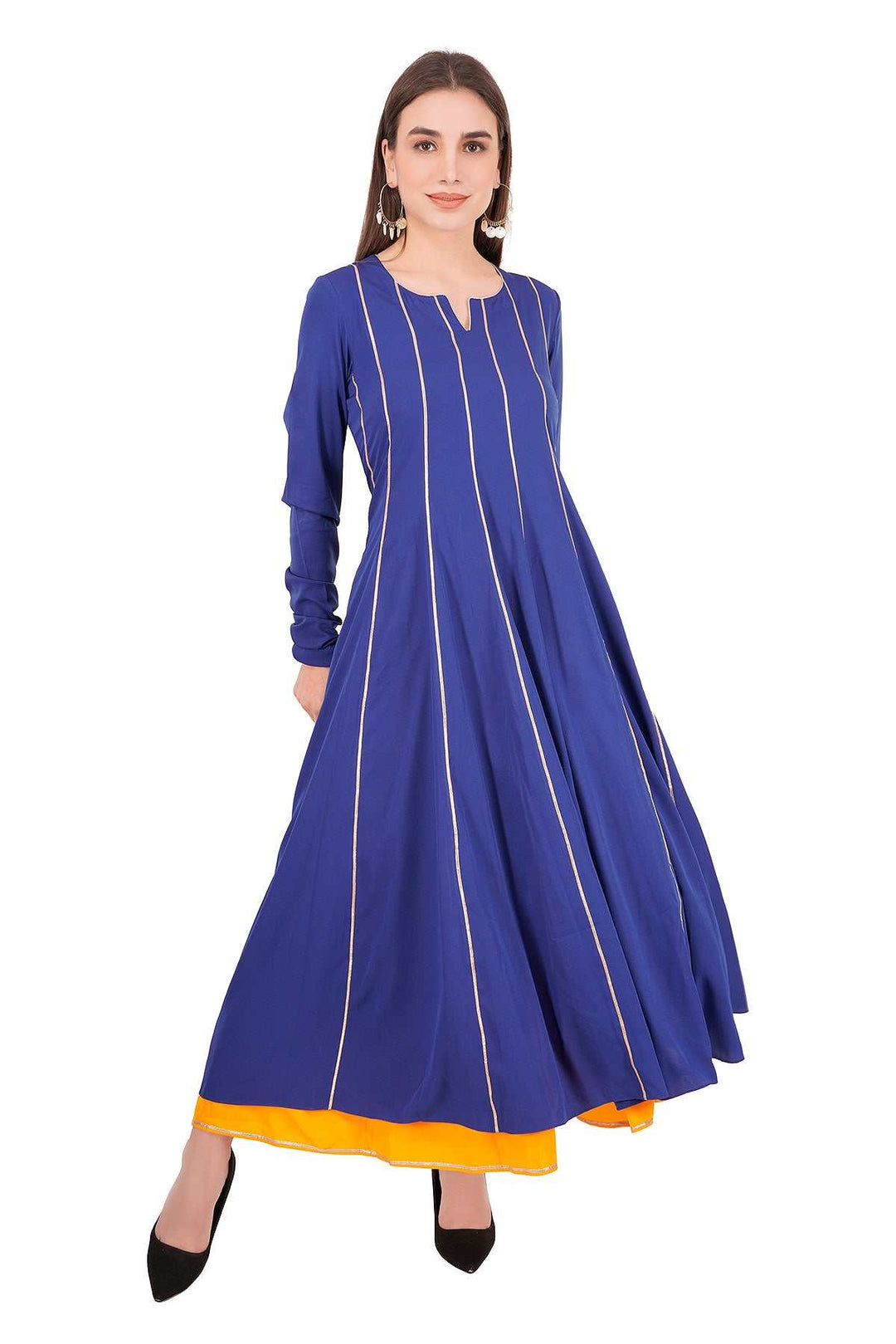 Kashmiri Embroidered Kurta - Ksona | Elegant Hand - Embroidered Cotton Kurta Set with Plazo and Dupatta, Perfect for Festive Occasions | Customized Kashmiri Embroidered Kurta Set