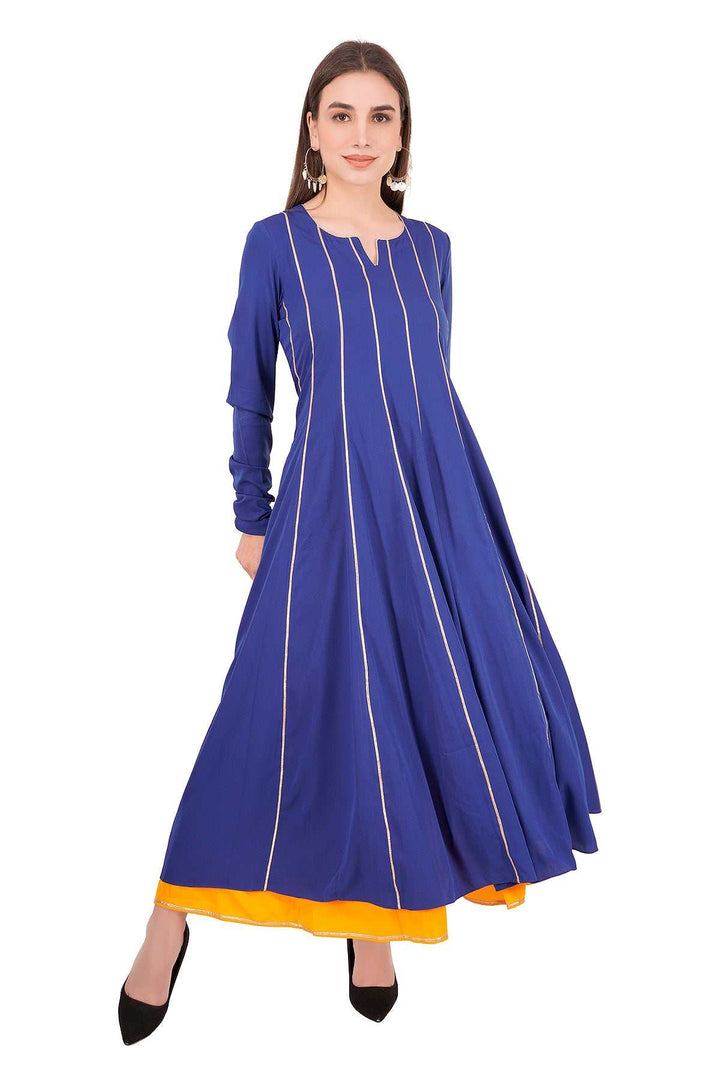 Kashmiri Embroidered Kurta - Ksona | Elegant Hand - Embroidered Cotton Kurta Set with Plazo and Dupatta, Perfect for Festive Occasions | Customized Kashmiri Embroidered Kurta Set