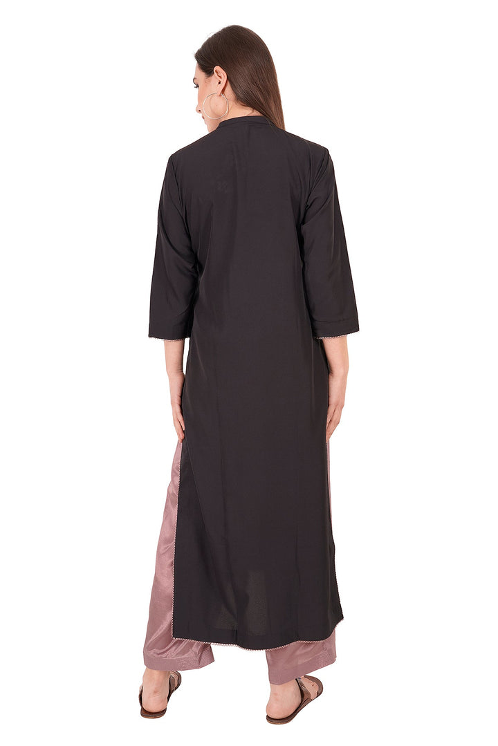 Kashmiri Embroidered Kurta - Ksona | Elegant Hand - Embroidered Cotton Kurta Set with Plazo and Dupatta, Perfect for Festive Occasions | Customized Kashmiri Embroidered Kurta Set