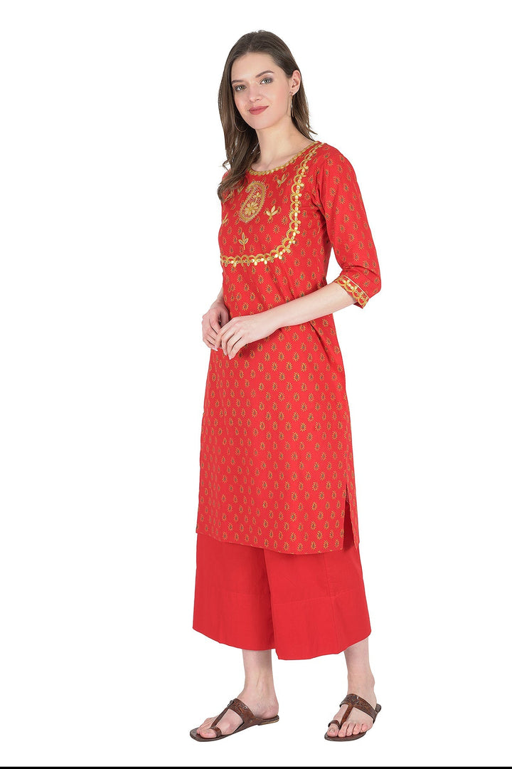 Kashmiri Embroidered Kurta - Ksona | Elegant Hand - Embroidered Cotton Kurta Set with Plazo and Dupatta, Perfect for Festive Occasions | Customized Kashmiri Embroidered Kurta Set