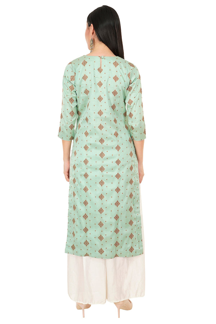 Kashmiri Embroidered Kurta - Ksona | Elegant Hand - Embroidered Cotton Kurta Set with Plazo and Dupatta, Perfect for Festive Occasions | Customized Kashmiri Embroidered Kurta Set