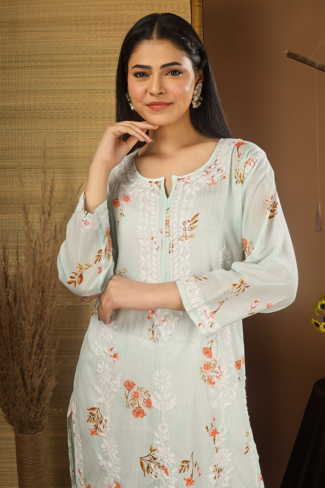 Sofia Modal Printed Hand Embroidered Kurta