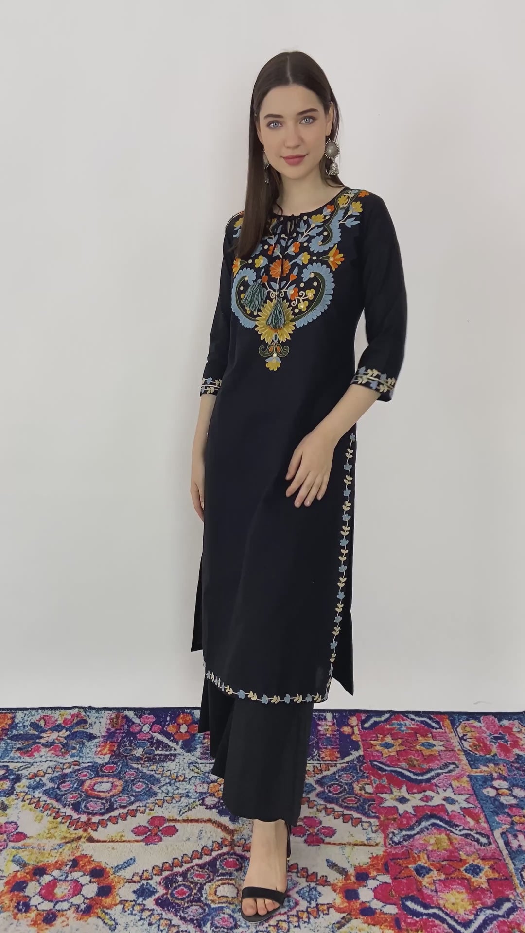 Cotton Kashmiri embroidered kurtis For ladies